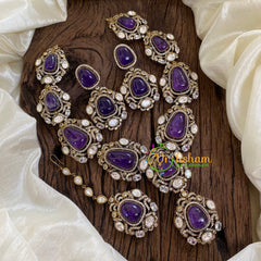 Purple Victorian Diamond Short Neckpiece -VV1249