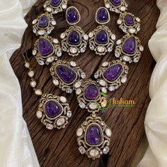 Purple Victorian Diamond Short Neckpiece -VV1249