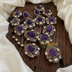 Purple Victorian Diamond Short Neckpiece -VV1249