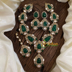 Green Victorian Diamond Short Neckpiece -VV1184