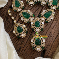 Green Victorian Diamond Short Neckpiece -VV1184