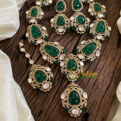 Green Victorian Diamond Short Neckpiece -VV1184