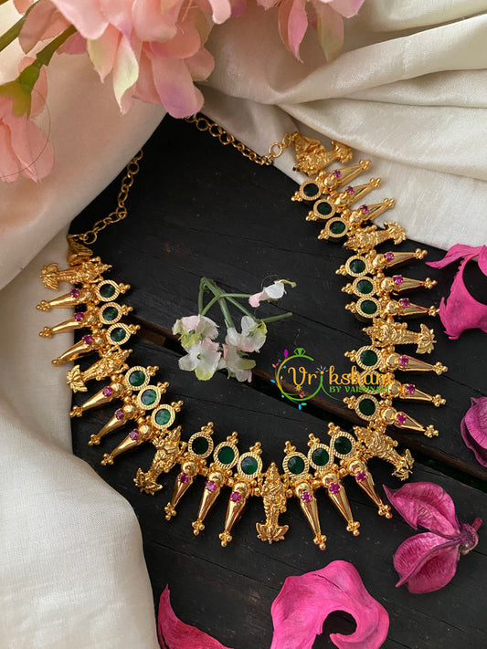 Gold Look Alike Palakka Lakshmi Short Neckpiece-G4186