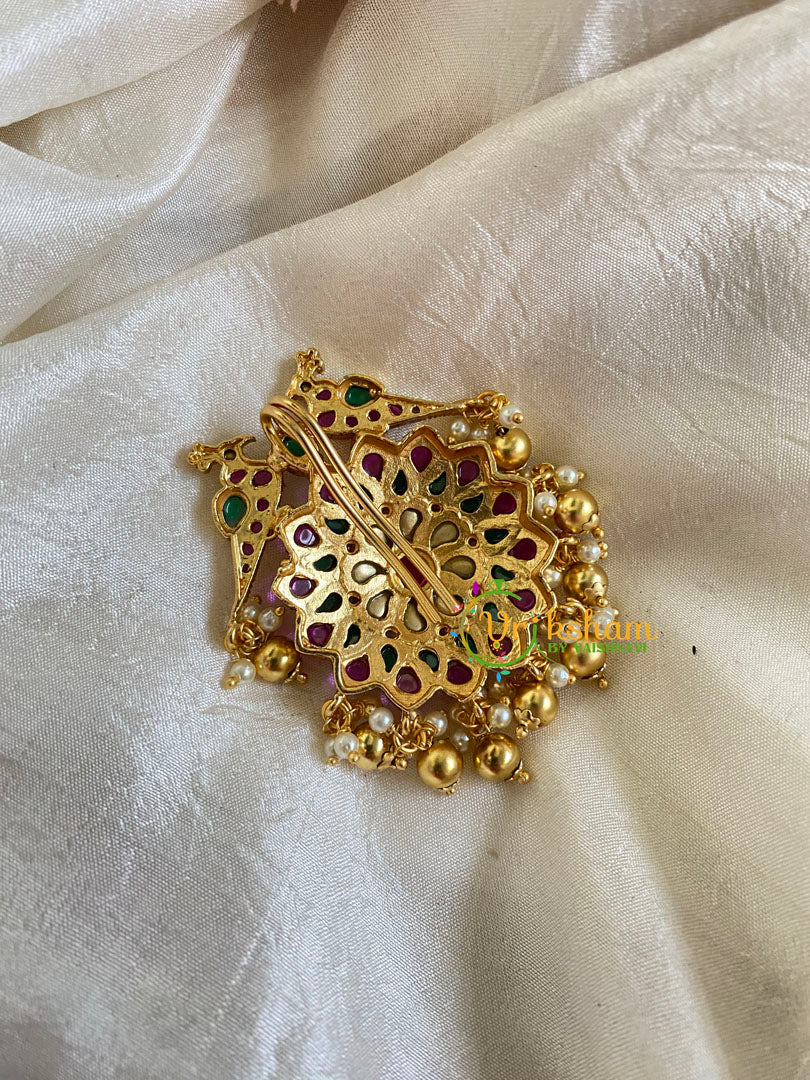 Premium Parrot Single Jada Billai -Bun Billai-Gold Bead-G6181