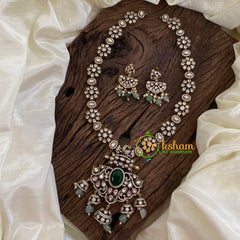 Green Victorian Diamond Short Neckpiece -VV1182