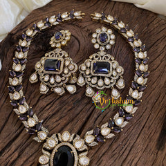 Blue Victorian Diamond Short Neckpiece -VV1250