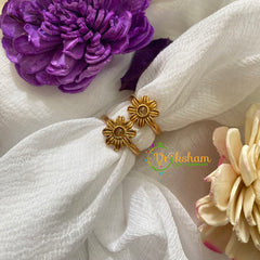 Premium AD Stone Toe Rings -Petals-Translucent-G7590