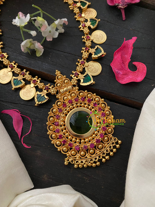 Traditional Lakshmi Coin Palakka Neckpiece-G4269