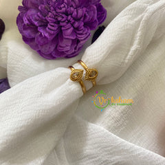 Premium AD Stone Toe Rings -White Tiny Tilak-G7567