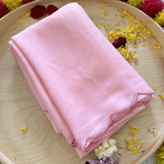 Peach Plain Chiffon Saree-VS3601