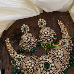 Green Victorian Diamond Choker Short Neckpiece -VV1183