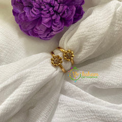 Premium AD Stone Toe Rings -Floral White -G7570