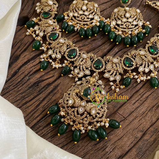 Green Victorian Diamond Short Neckpiece -VV1139