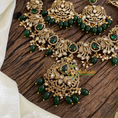 Green Victorian Diamond Short Neckpiece -VV1139