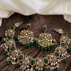 Green Victorian Diamond Short Neckpiece -VV1139