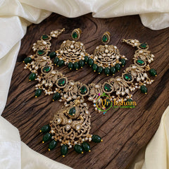 Green Victorian Diamond Short Neckpiece -VV1139