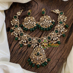 Green Victorian Diamond Short Neckpiece -VV1139