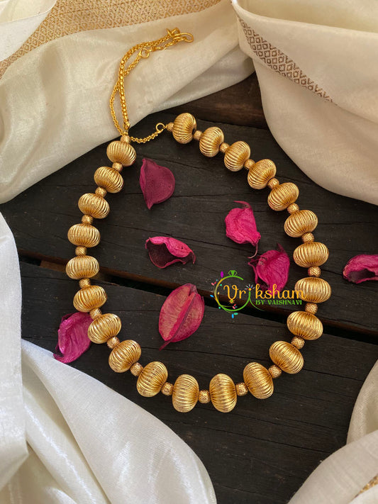 Gold Look Alike Gold Beads Short Neckpiece- G3188