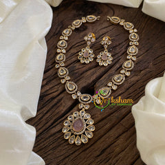 Pastel Pink Victorian Diamond Short Neckpiece -VV1245