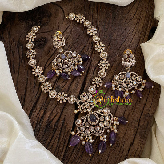 Purple Victorian Diamond Short Neckpiece -VV1240