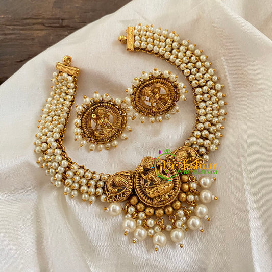 Cluster Pearl Lakshmi Short Neckpiece-G7762