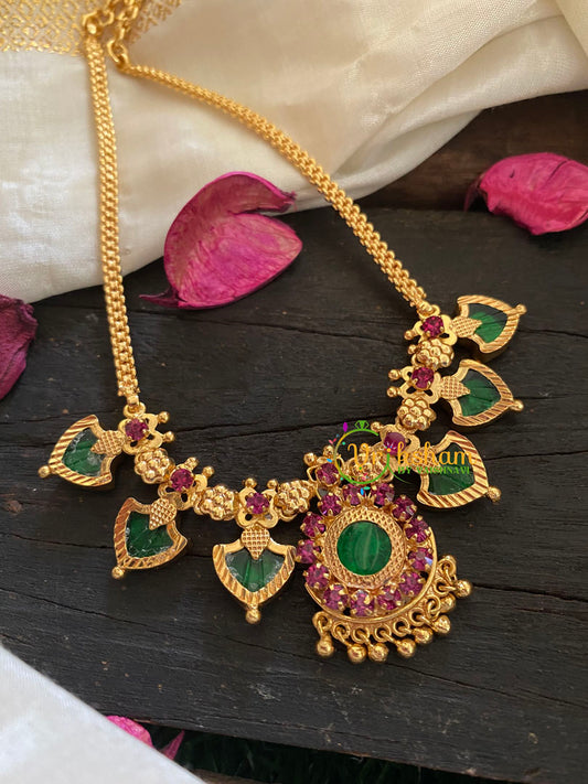 Gold Look Alike Palakka Neckpiece-7  Pendant-G3174