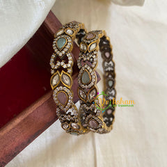 Pastel Victorian Diamond Bangles-VV1158