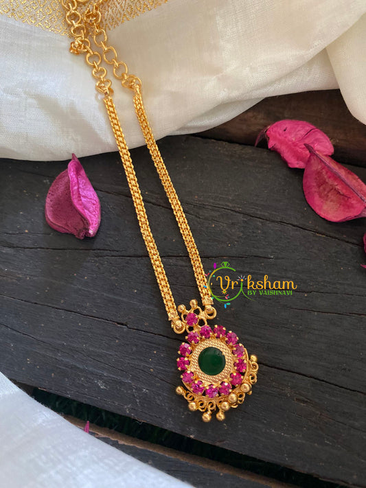 Gold Look Alike Palakka Neckpiece-Single pendant -G3173