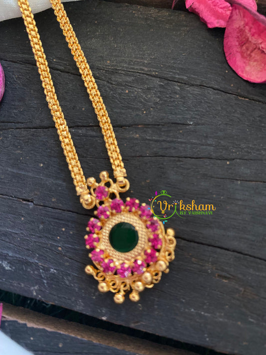 Gold Look Alike Palakka Neckpiece-Single pendant -G3173