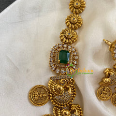 Premium AD Stone Neckpiece with Stone Mogappu -G7450