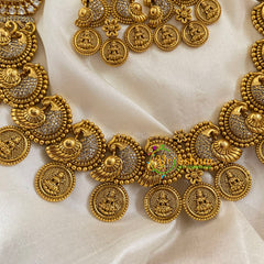 Premium AD Stone Neckpiece with Stone Mogappu -G7450