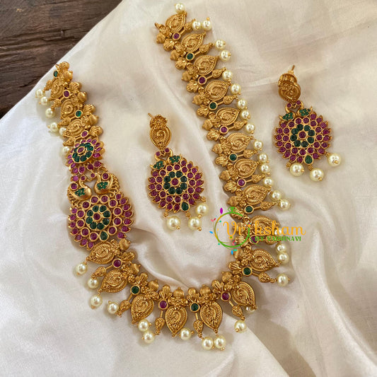 AD Stone Short Neckpiece with Mogappu -G7833