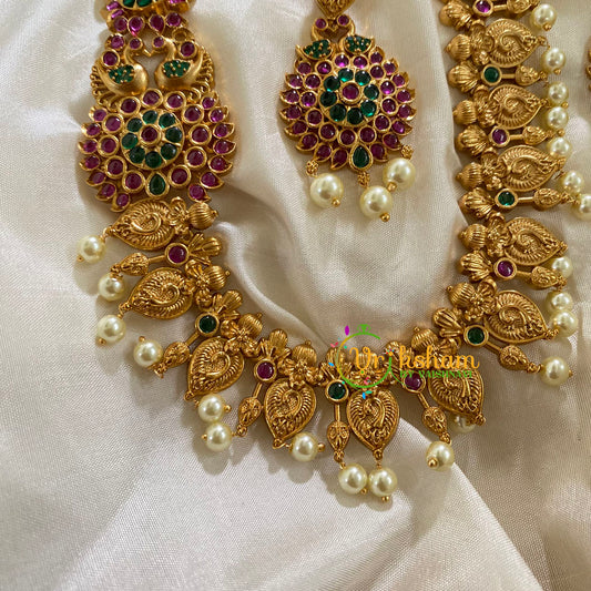 AD Stone Short Neckpiece with Mogappu -G7833