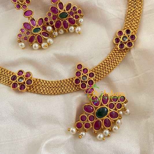 Traditional Addigai Short Neckpiece -G7814