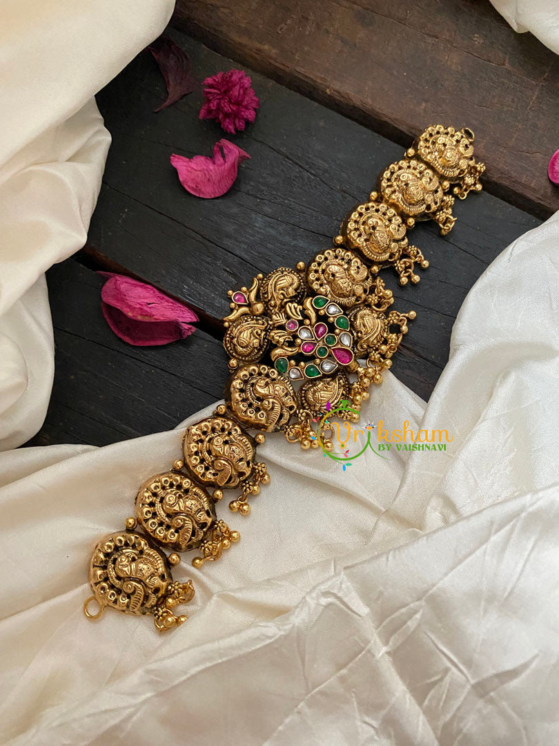 Antique Gold Look Alike Lakshmi High Neck Choker-G4370