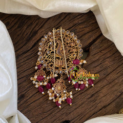 Maroon Victorian Diamond Hair Billai -VV1131