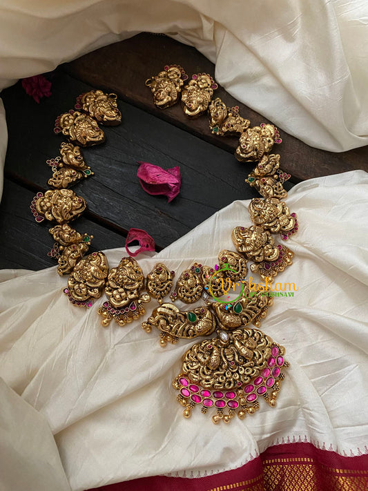 Antique Gold Peacock Neckpiece-Mid Length-G4324