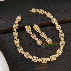 Gold Tone American Diamond Choker Short Neckpiece -G6577