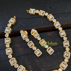 Gold Tone American Diamond Choker Short Neckpiece -G6577