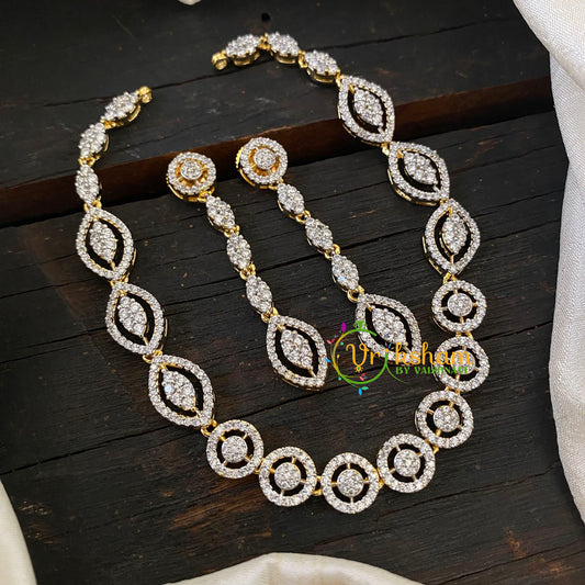 Gold Tone American Diamond Choker Short Neckpiece -G6592