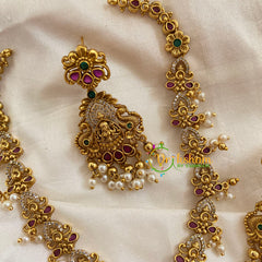 Premium AD Stone Lakshmi Pendant Short Neckpiece -G7771