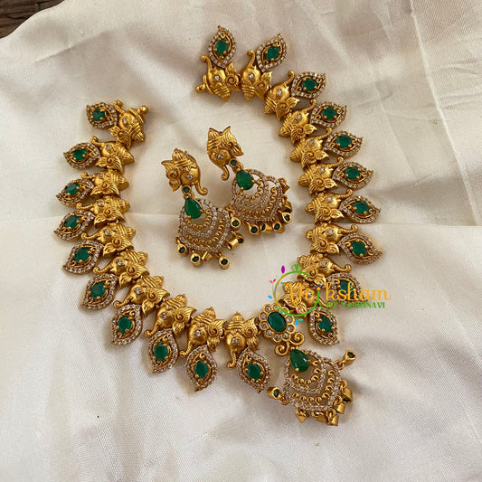 Premium Ganesh Choker -Temple Short Neckpiece -G7822