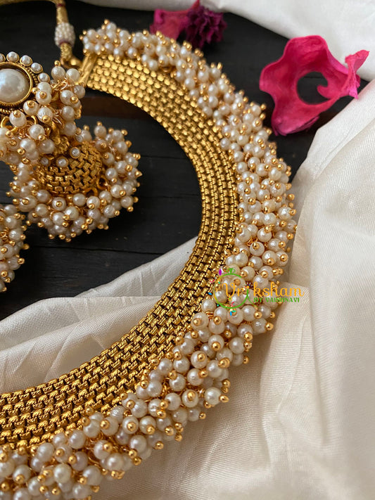 Traditional Kerala Choker with Cluster Pearl -2-G4250