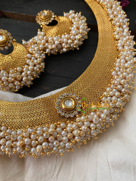 Traditional Kerala Choker with Cluster Pearl -1-G4249