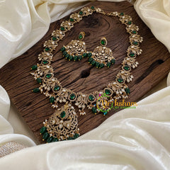 Green Victorian Diamond Haram -Long Neckpiece-VV1274