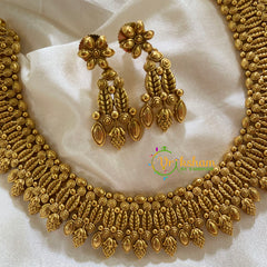 Premium Gold Look Alike Choker Short Neckpiece -Leaves-G7825