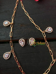 Daily Wear AD Stone Pendant Chain-Pear 5 Pendants Chain- G4123