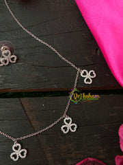 Daily Wear AD Stone Pendant Chain-5 Pendants-Heart Flower- G4179