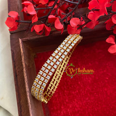 Gold Layered American Diamond Bracelet-Dotted-G3300