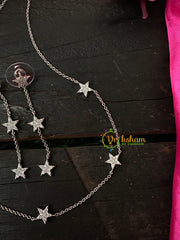 Silver Designer Daily Wear AD Stone Chain-Stars-G4172
